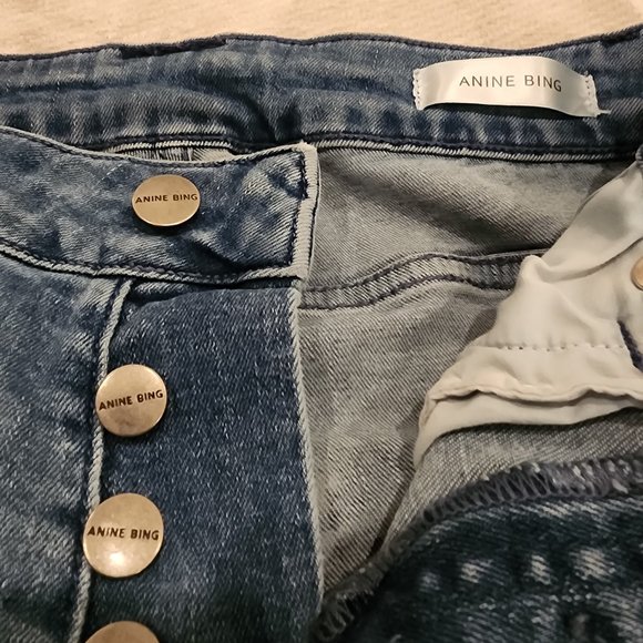 ANINE BING straight leg jean with patchwork hem size 25 - Picture 7 of 11